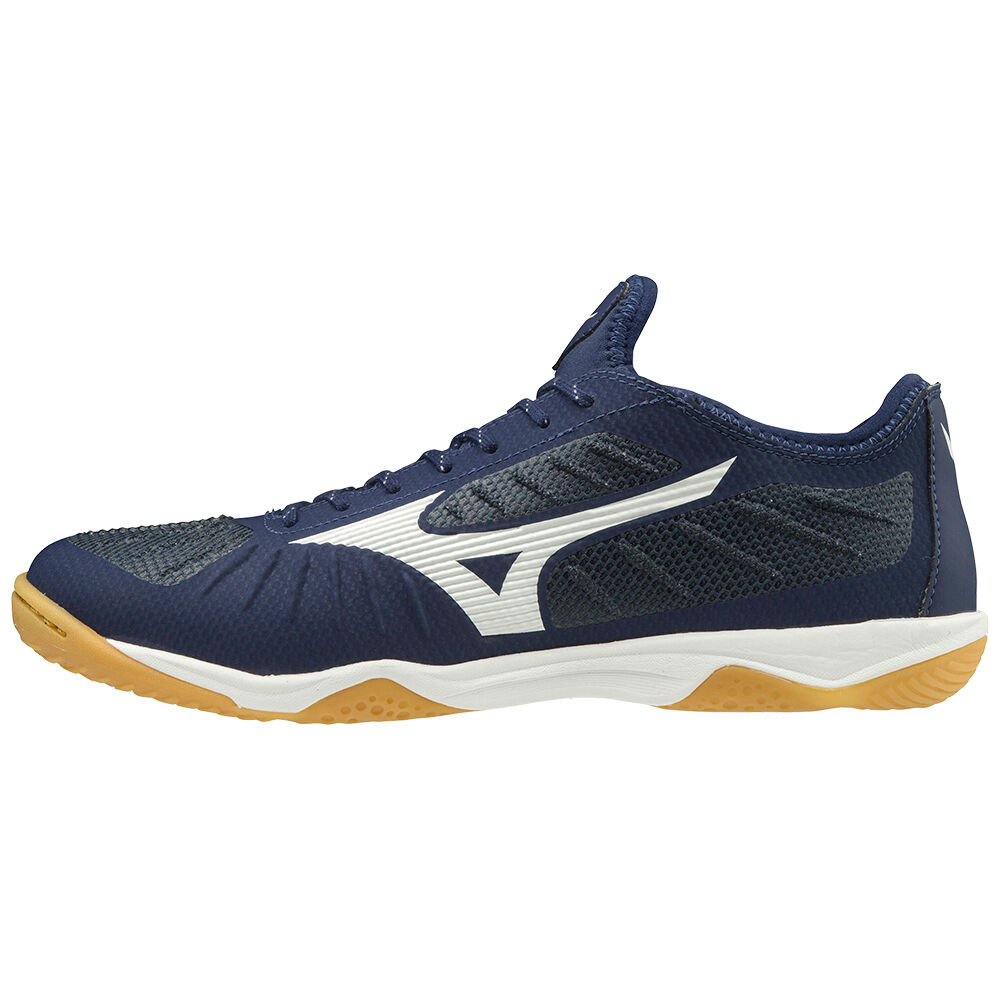 Mizuno Rebula Sala Elite Indoor - Erkek Futbol Ayakkabısı - Mavi/Beyaz Türkiye (GSOWCP-509)